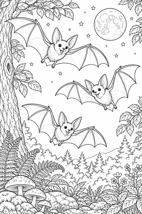 Bats Over a Woodland Clearing