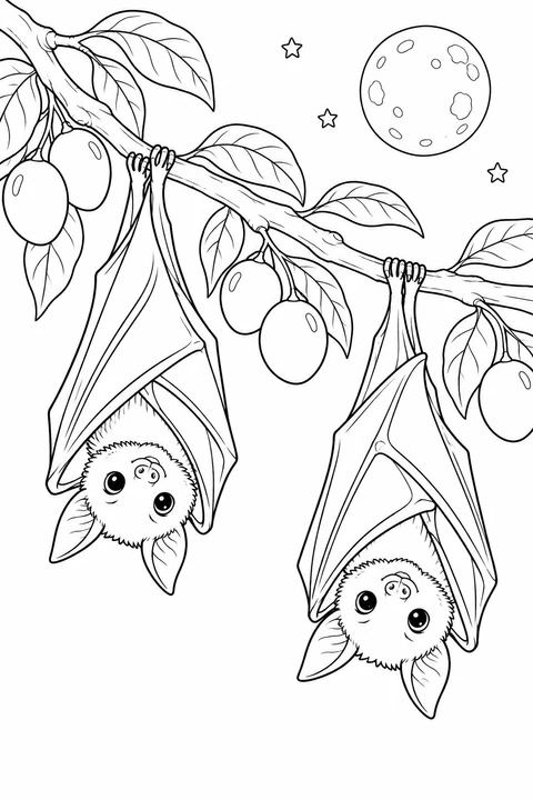 Bats Resting in an Orchard