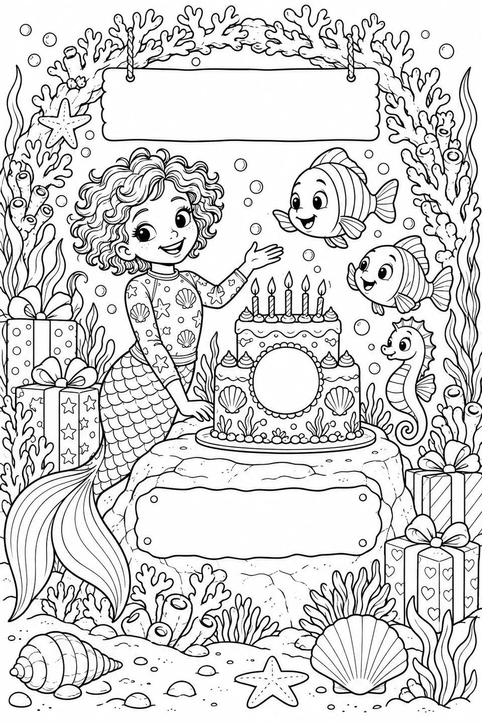 A mermaid’s coral birthday party