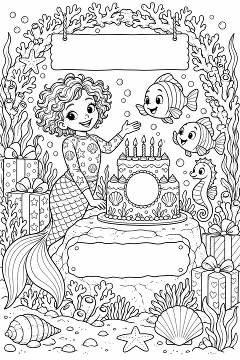 A mermaid’s coral birthday party