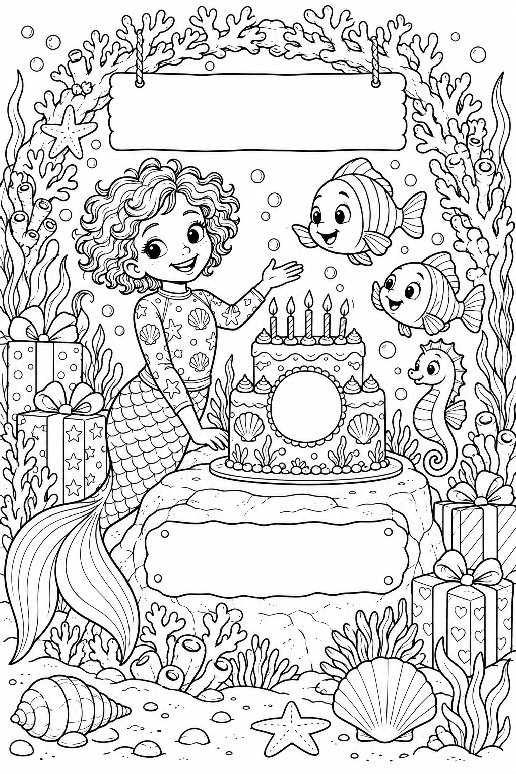 A mermaid’s coral birthday party