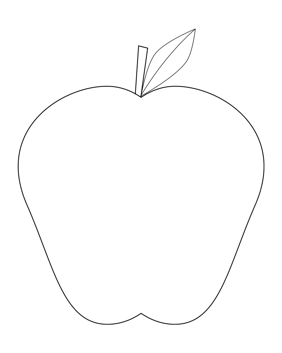 Appel met twee bladeren