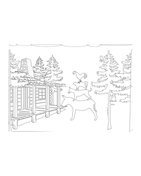 Animals beside a Woodland House