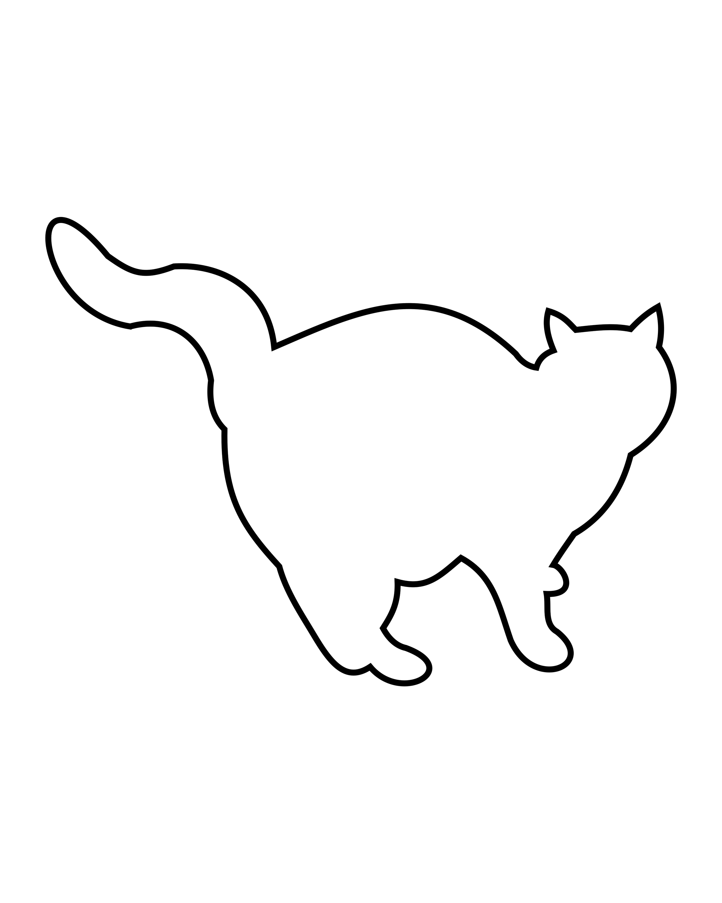 Walking Cat Outline