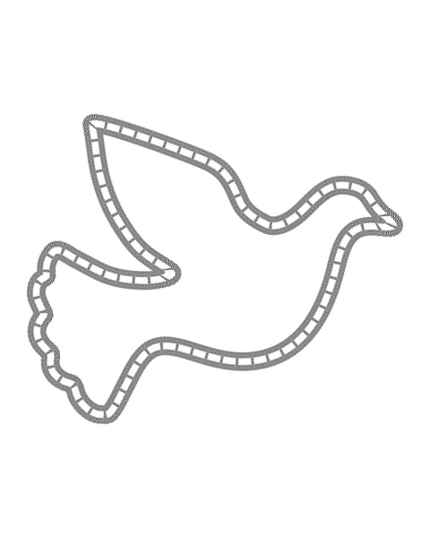 編み模様の枠とハト