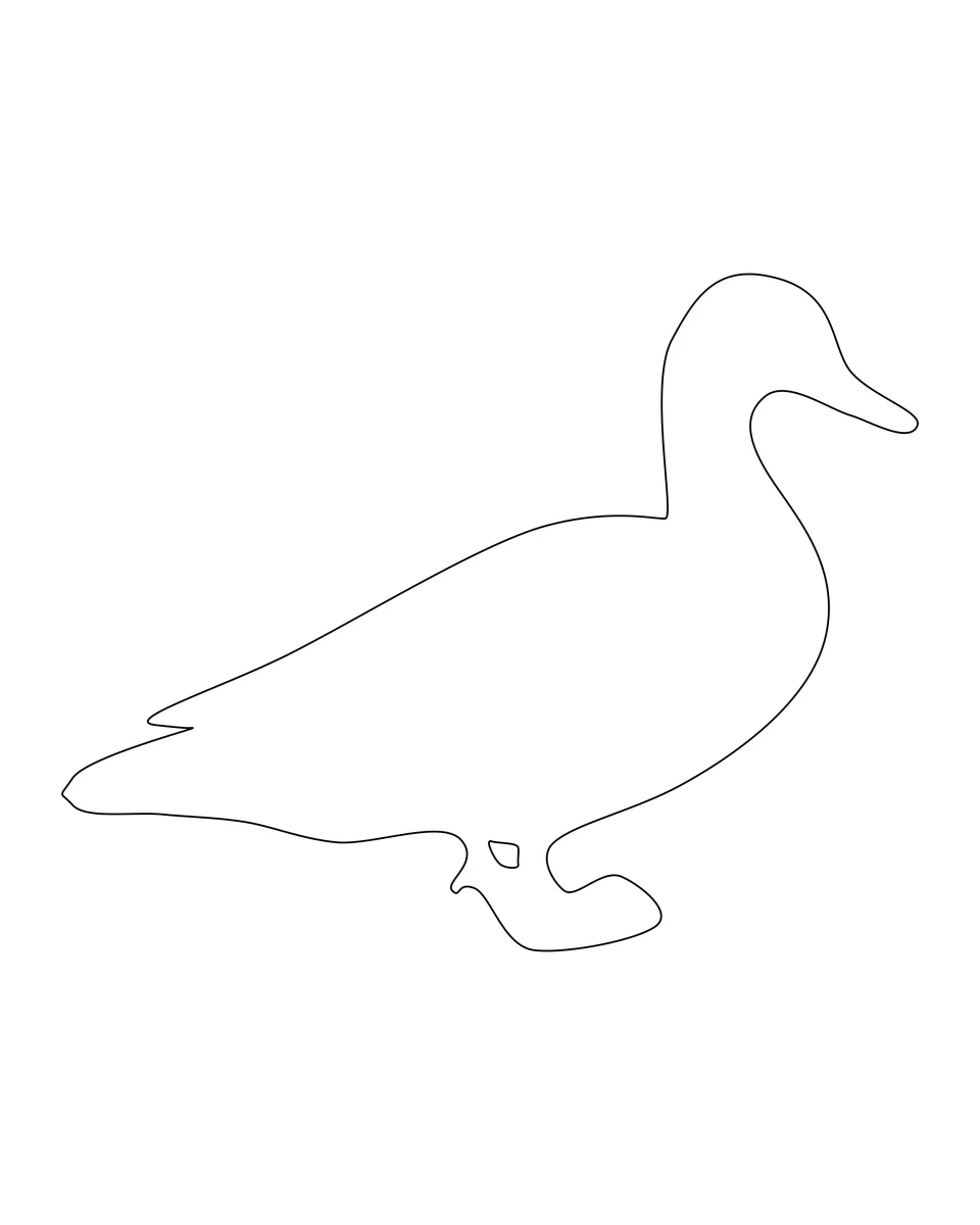 アヒルのシルエットの輪郭