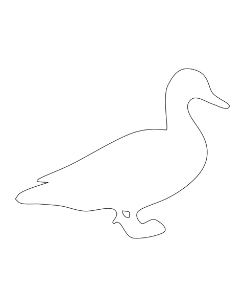アヒルのシルエットの輪郭