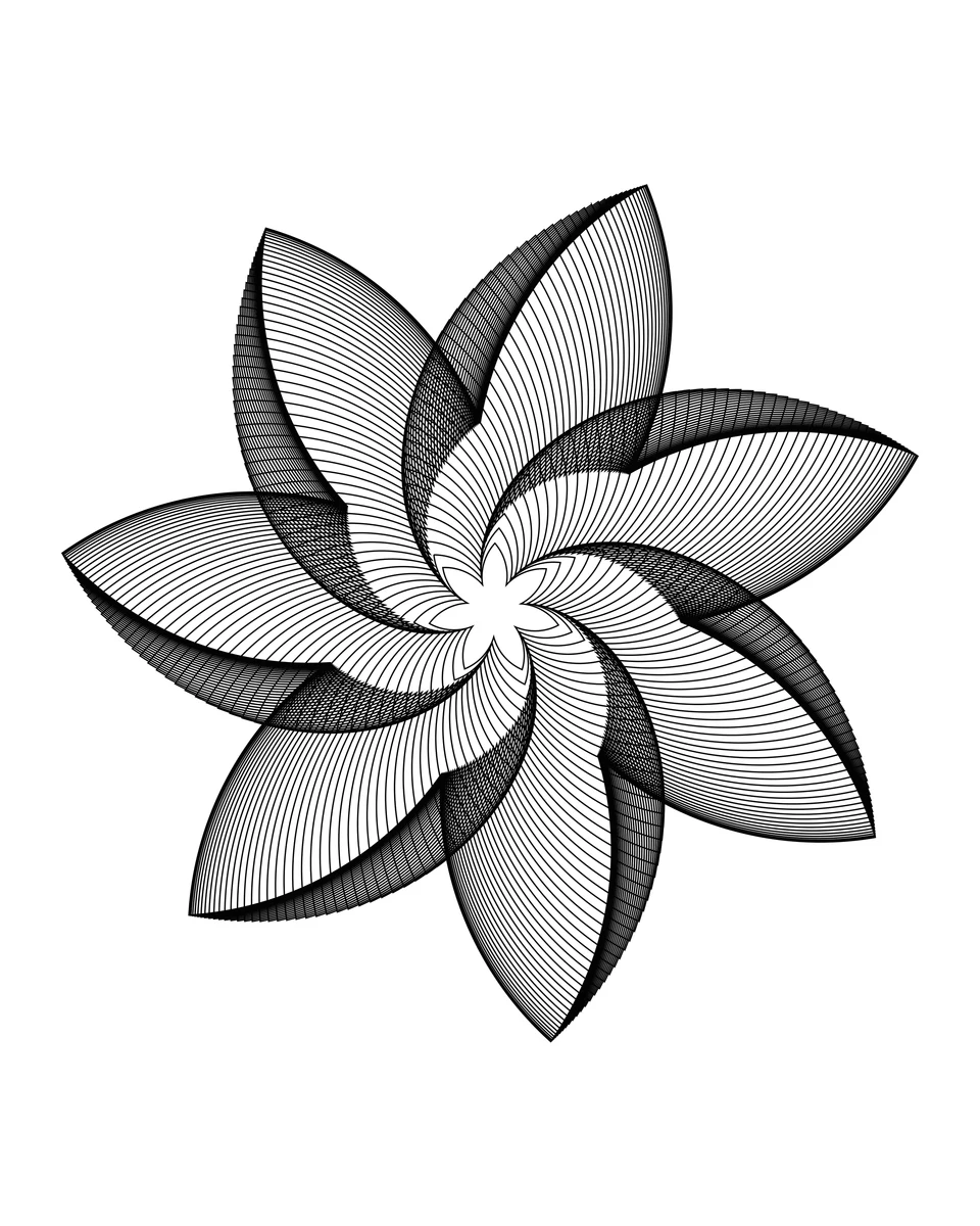 Motif floral en spirale