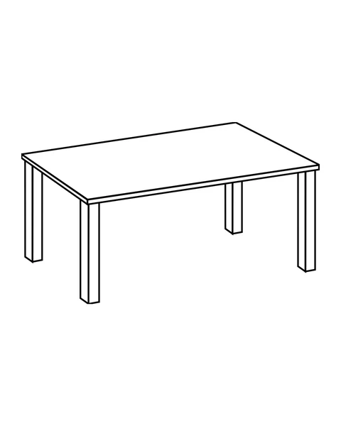 A rectangular table with four straight legs, viewed at an angle.
