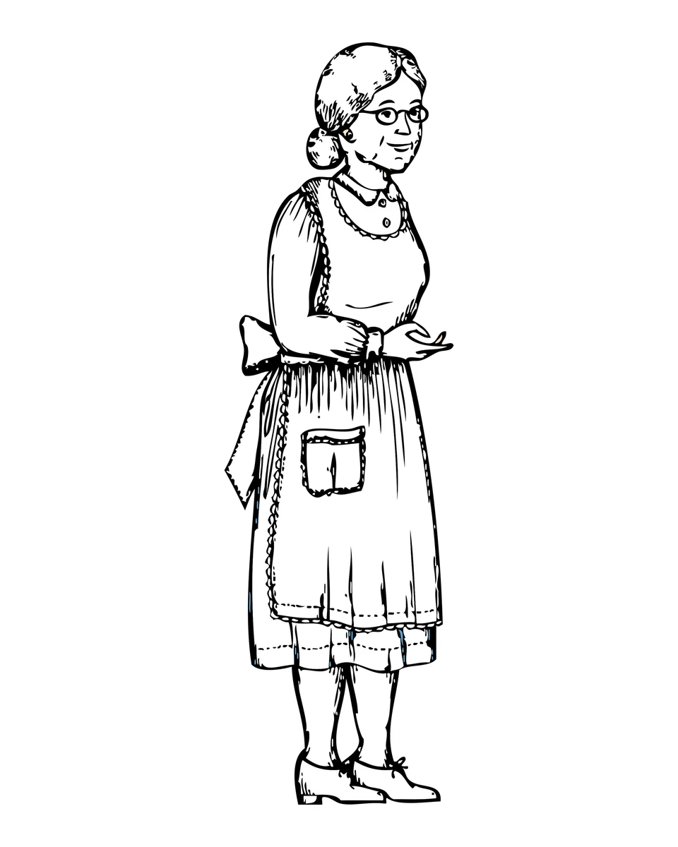 Nonna con grembiule