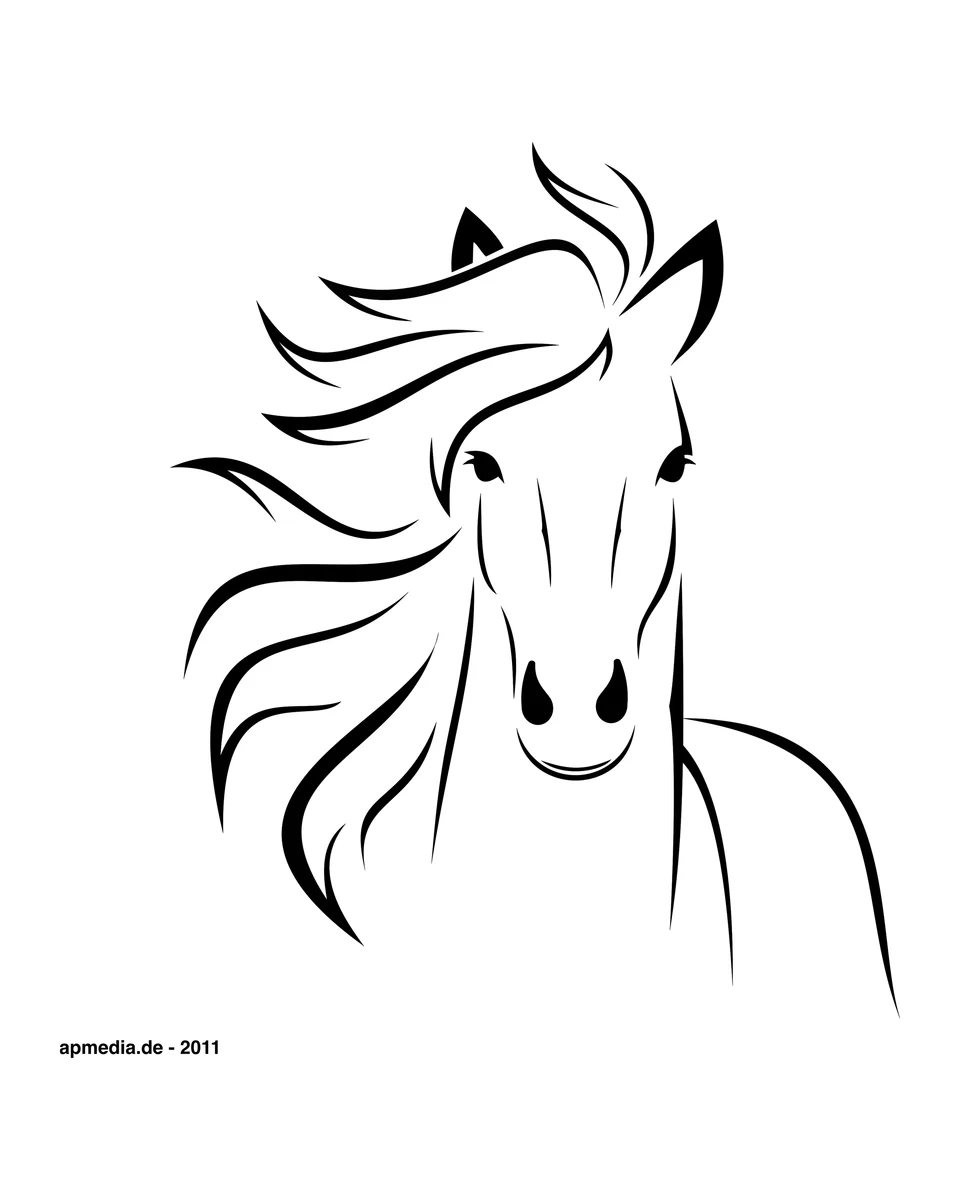 Horse with a Flowing Mane