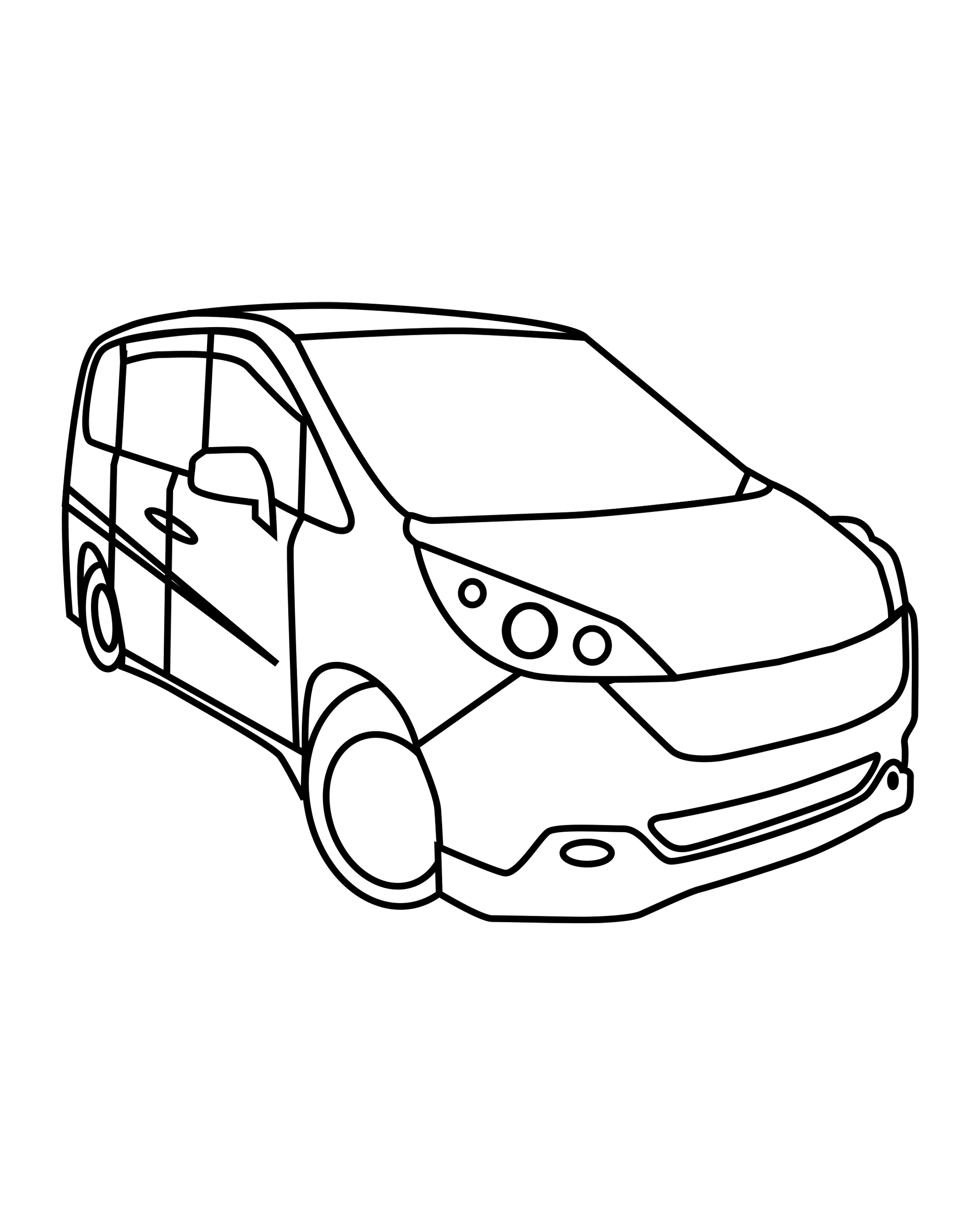 Minivan from the Front Corner