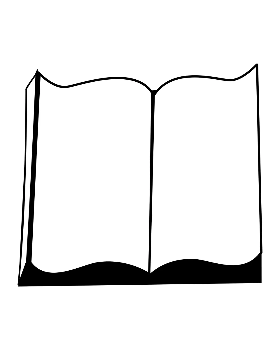 Libro aperto con pagine bianche