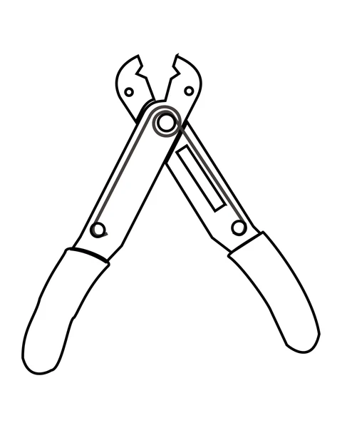 An open pair of pliers with two long handles and a round pivot.