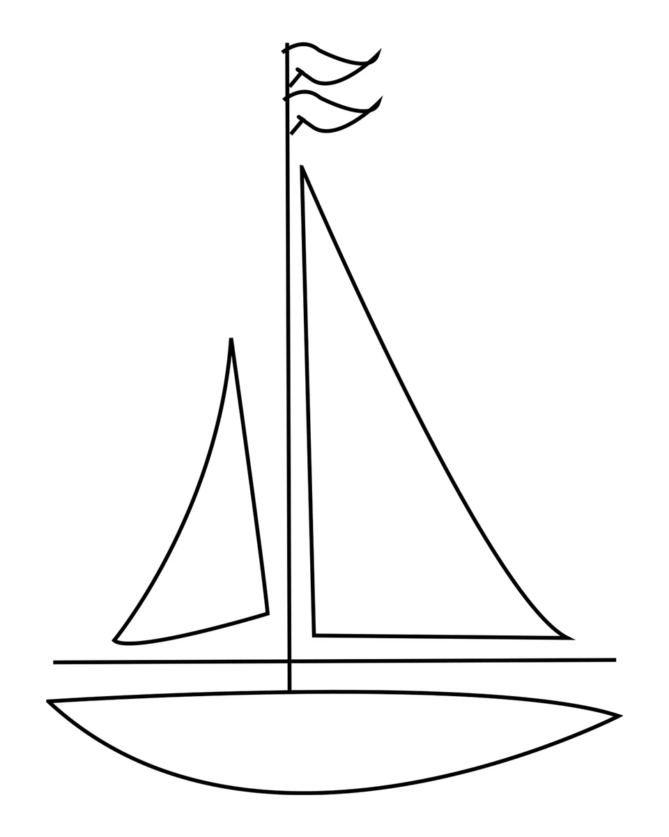 Sailboat with a Flag