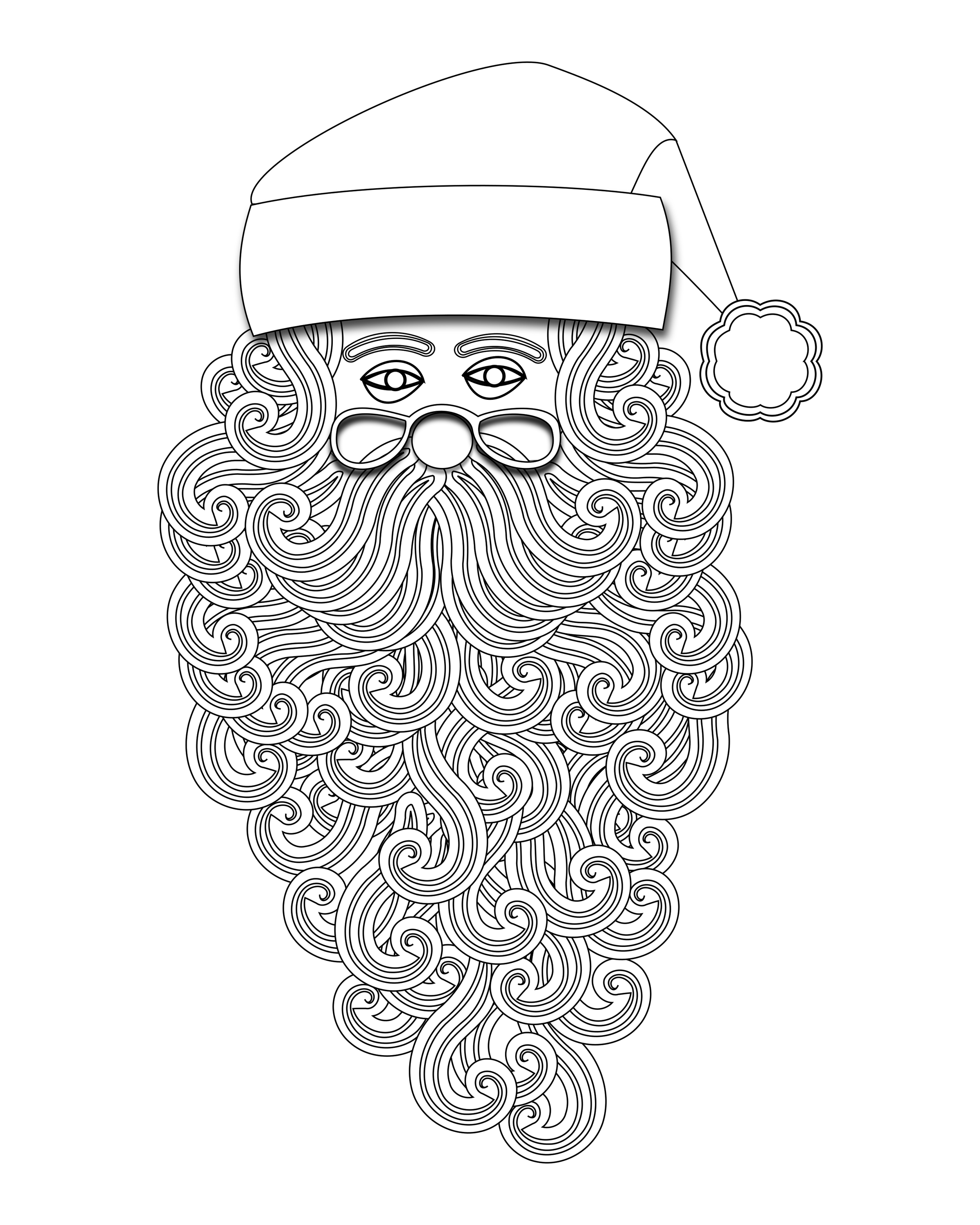 Santa with a Curly Beard