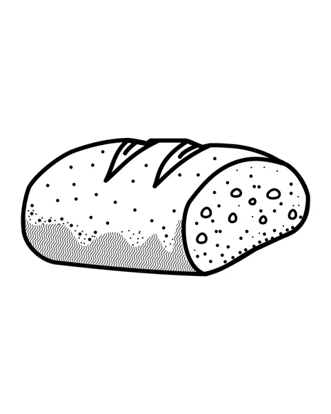 A loaf of bread with a cut end, small holes and slashes across the crust.
