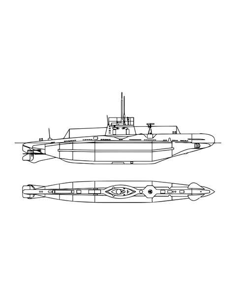 Submarine Side and Top Views