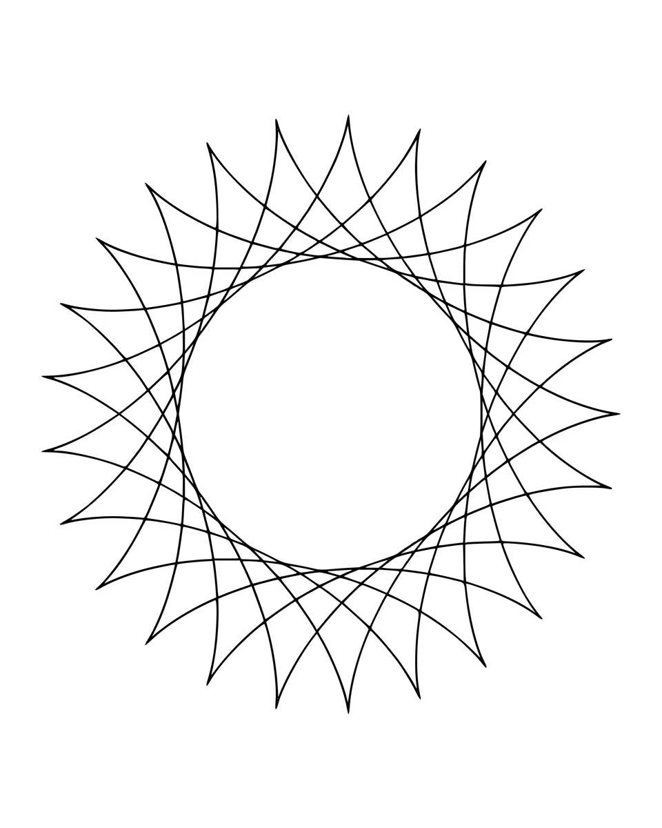 Estrela de linhas curvas