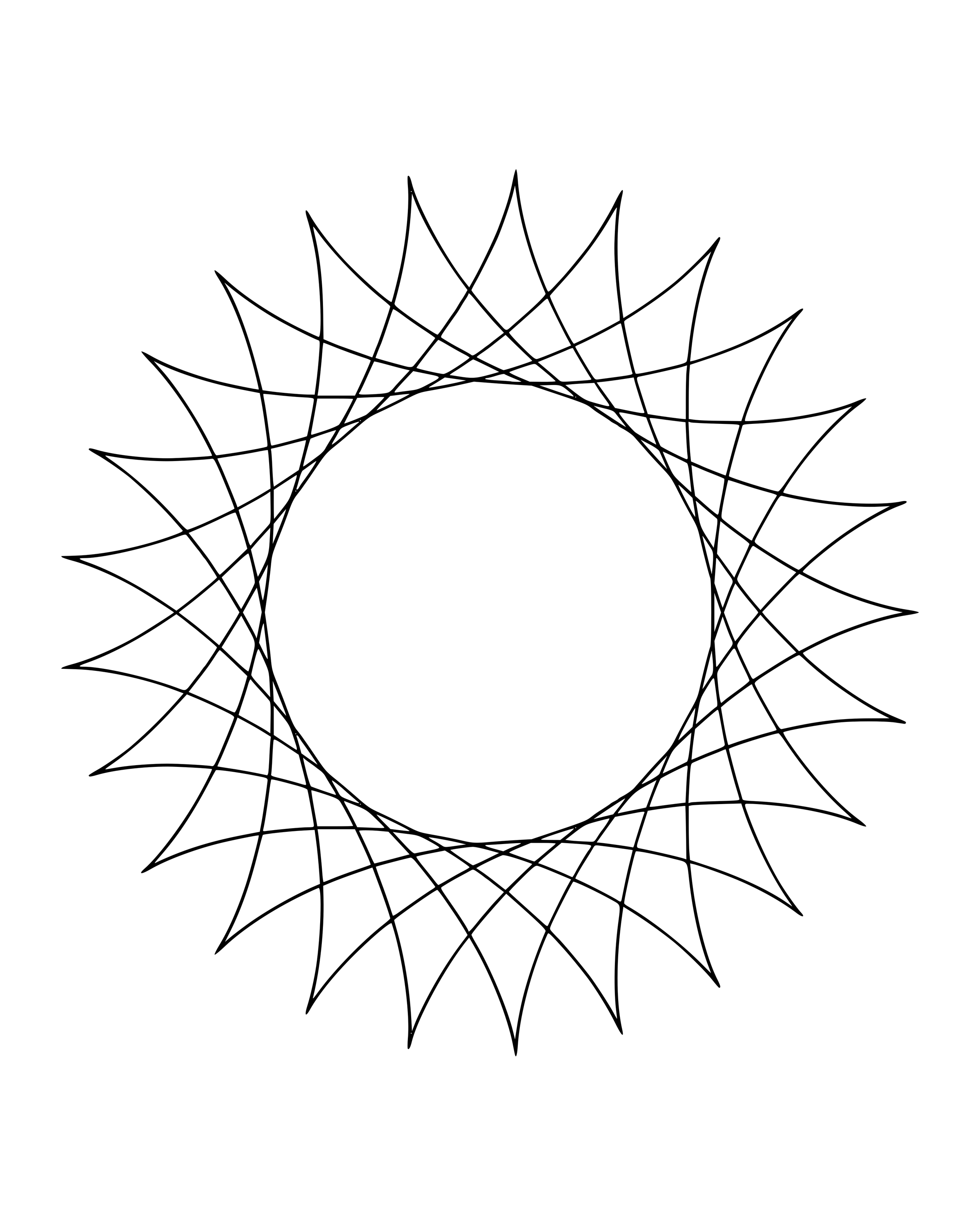 Starburst of Curved Lines