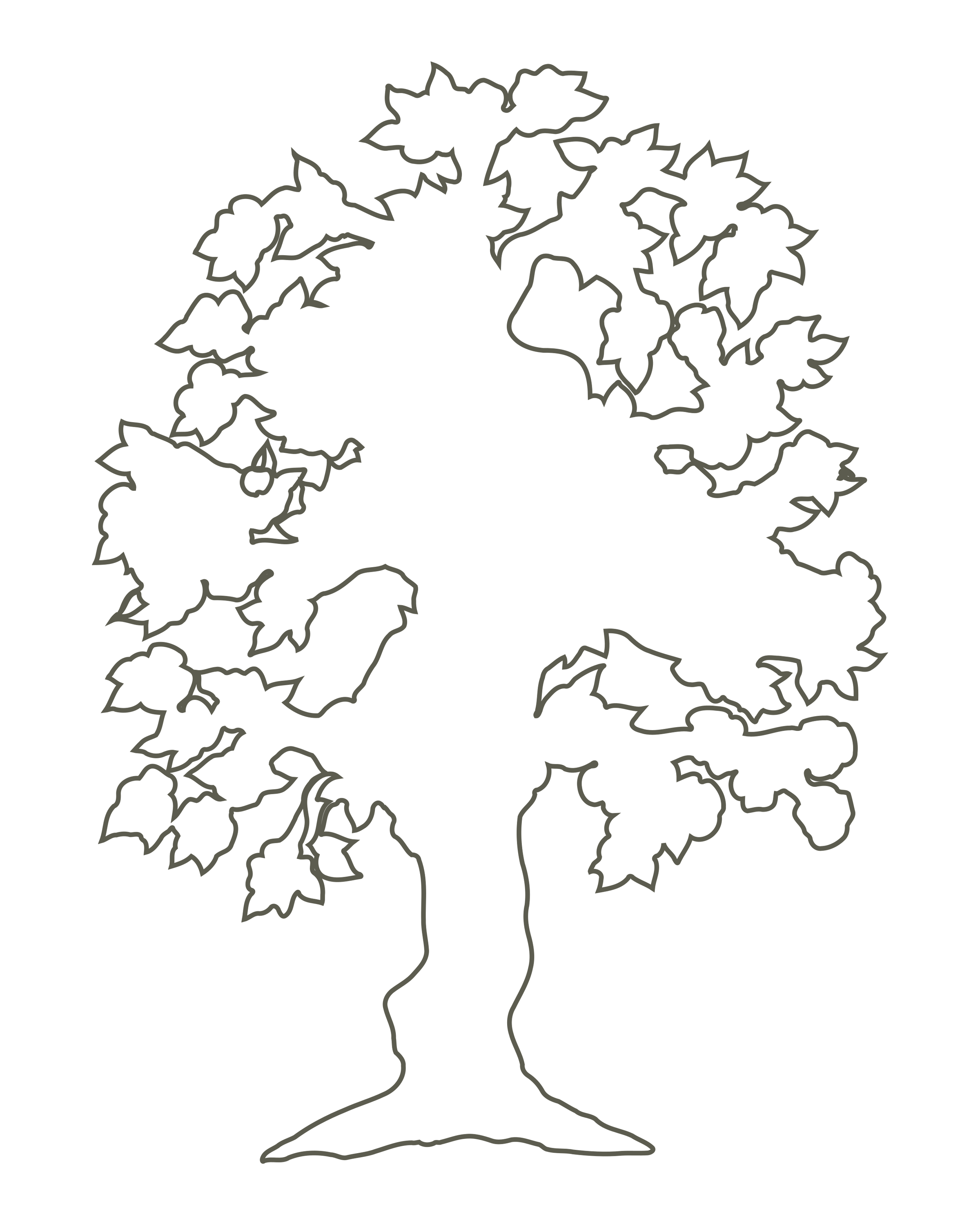 Leafy Tree Outline