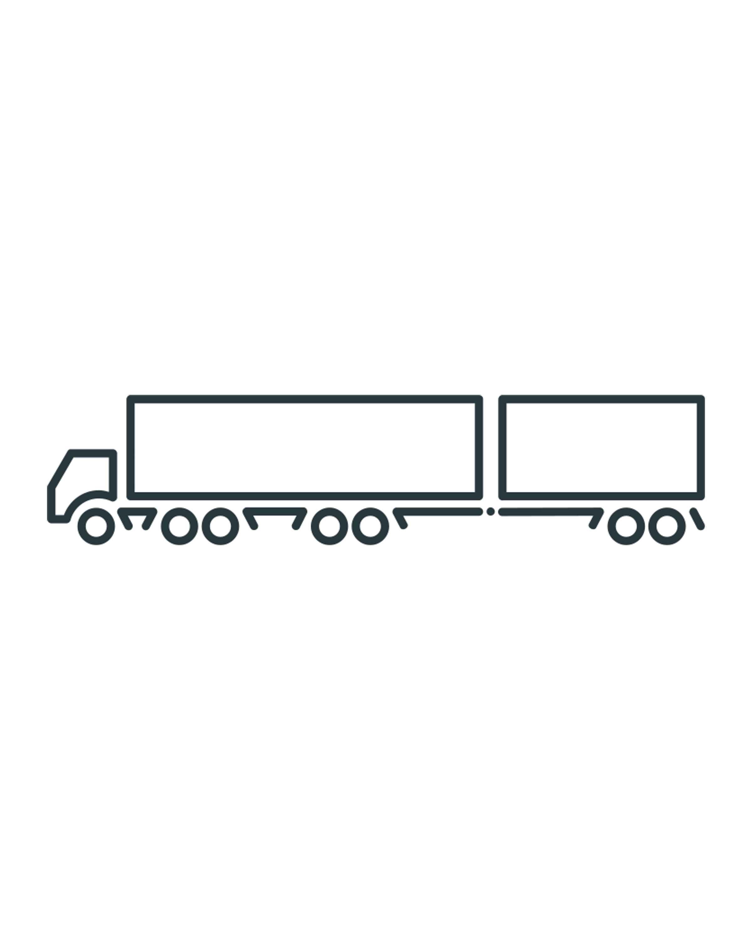 Truck with Two Trailers