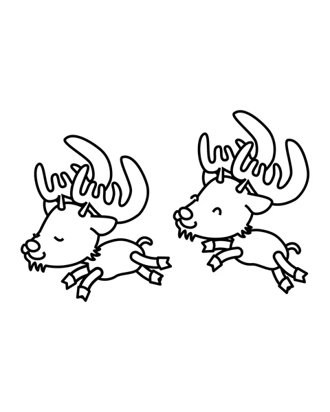 Two Jumping Reindeer