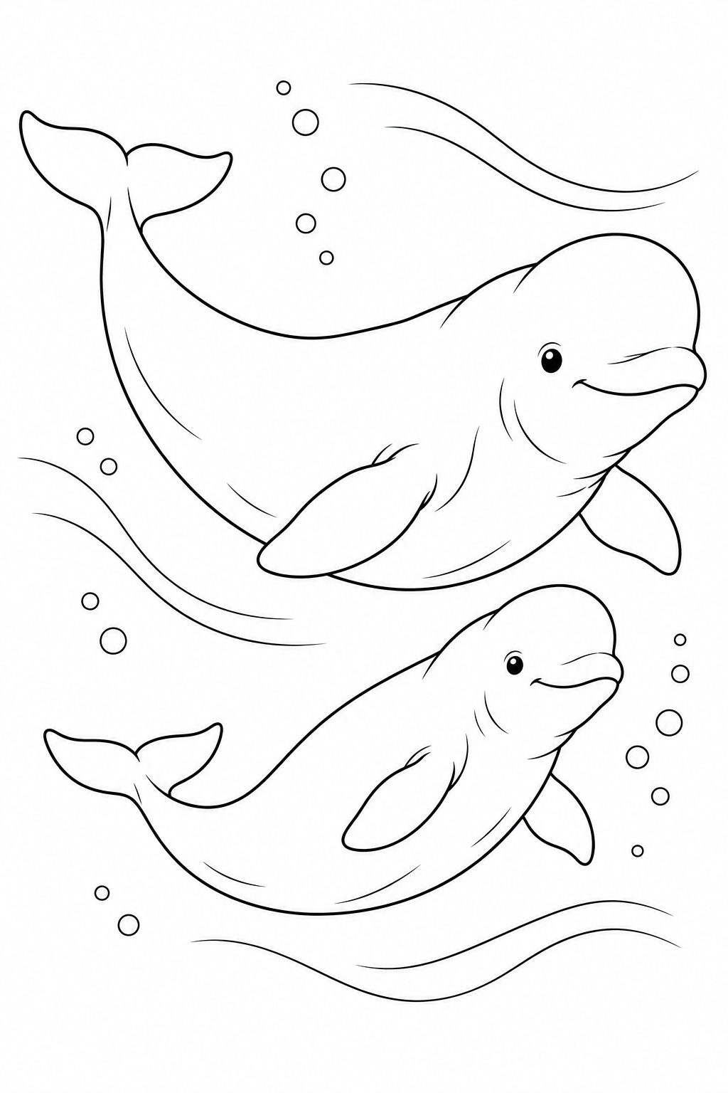 Beluga Whale: Two companions swim together among gentle currents and bubbles.