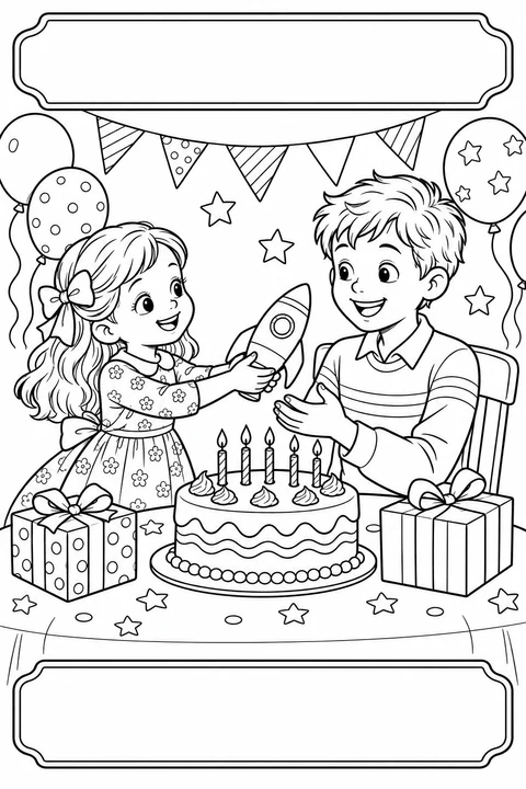 お兄ちゃんの誕生日にロケットのおもちゃ