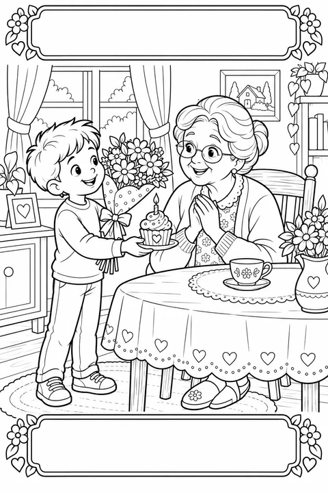 おばあちゃんの誕生日に花の贈り物