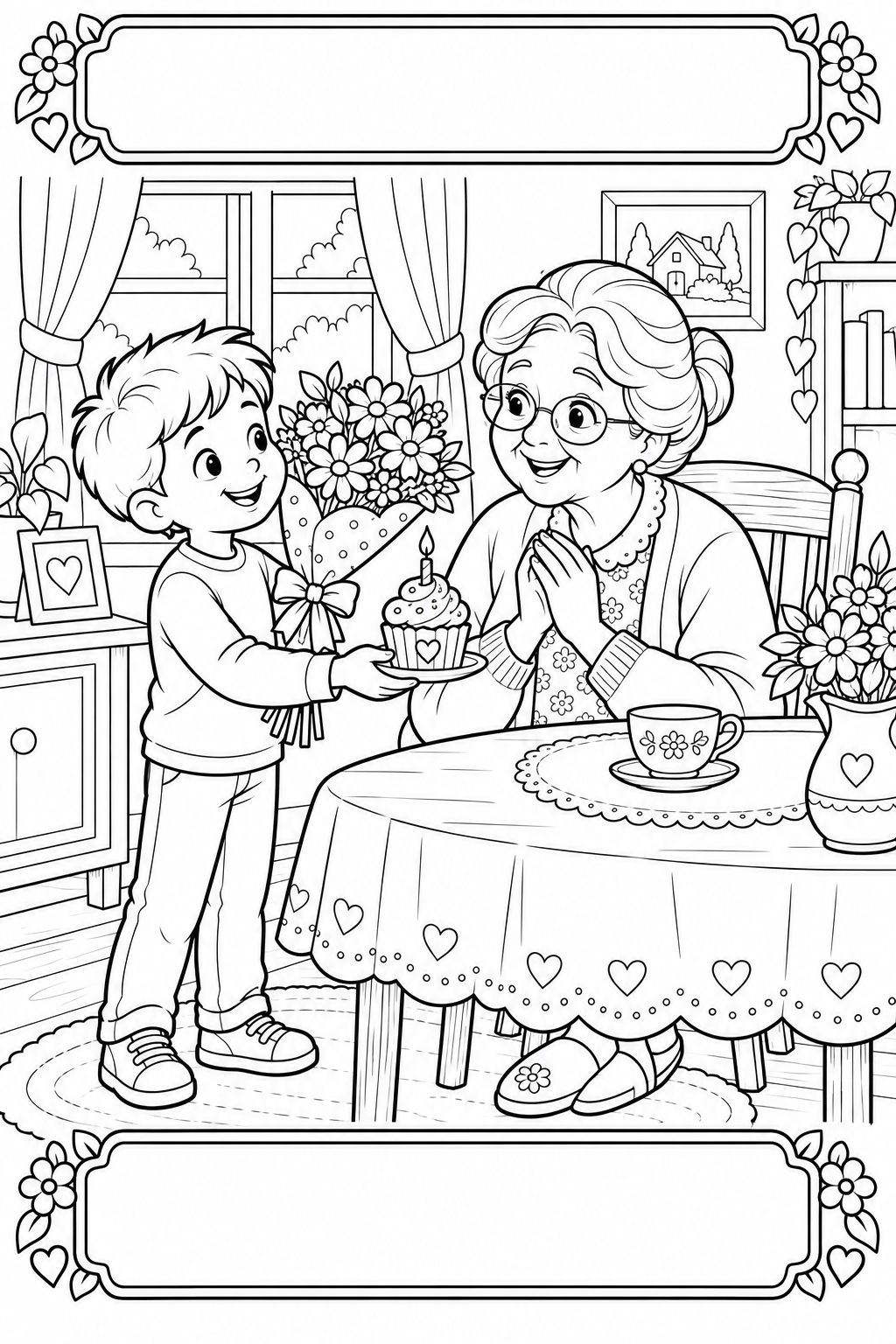おばあちゃんの誕生日に花の贈り物