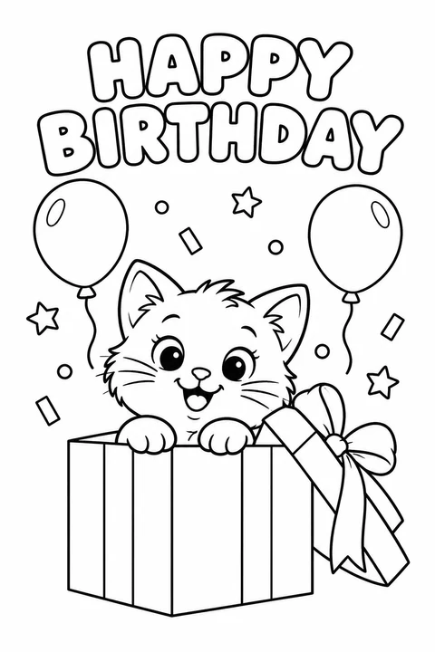 Birthday Kitten Surprise