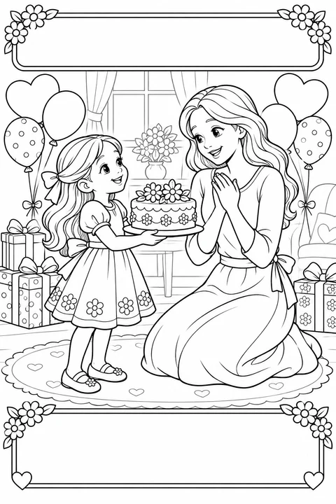 お母さんの誕生日に花のケーキ