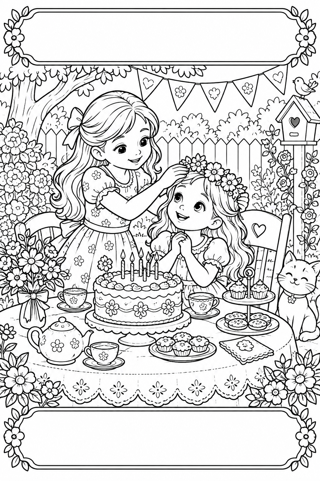 庭で妹の誕生日パーティー