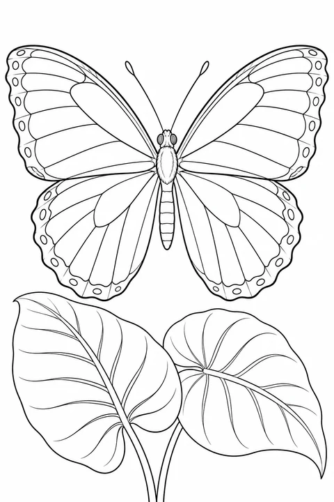 Blue Morpho Butterfly with Open Wings