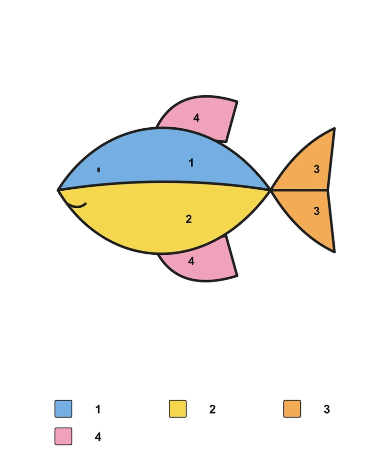 Fish: Addition and Subtraction Coloring — Answer key