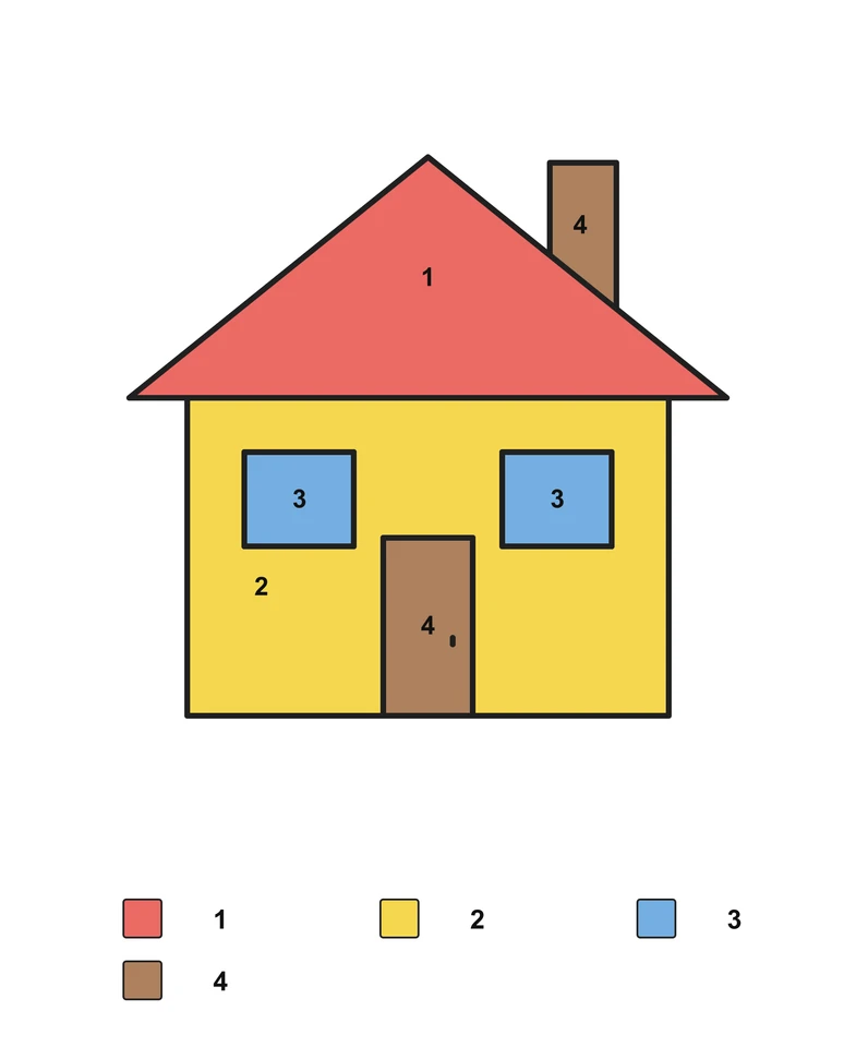House: Addition and Subtraction Coloring — Answer key