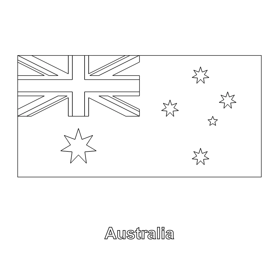 Australia Flag Coloring Page