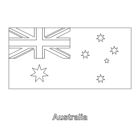 Australia Flag Coloring Page