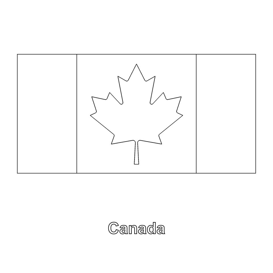 Canadá: bandera para colorear