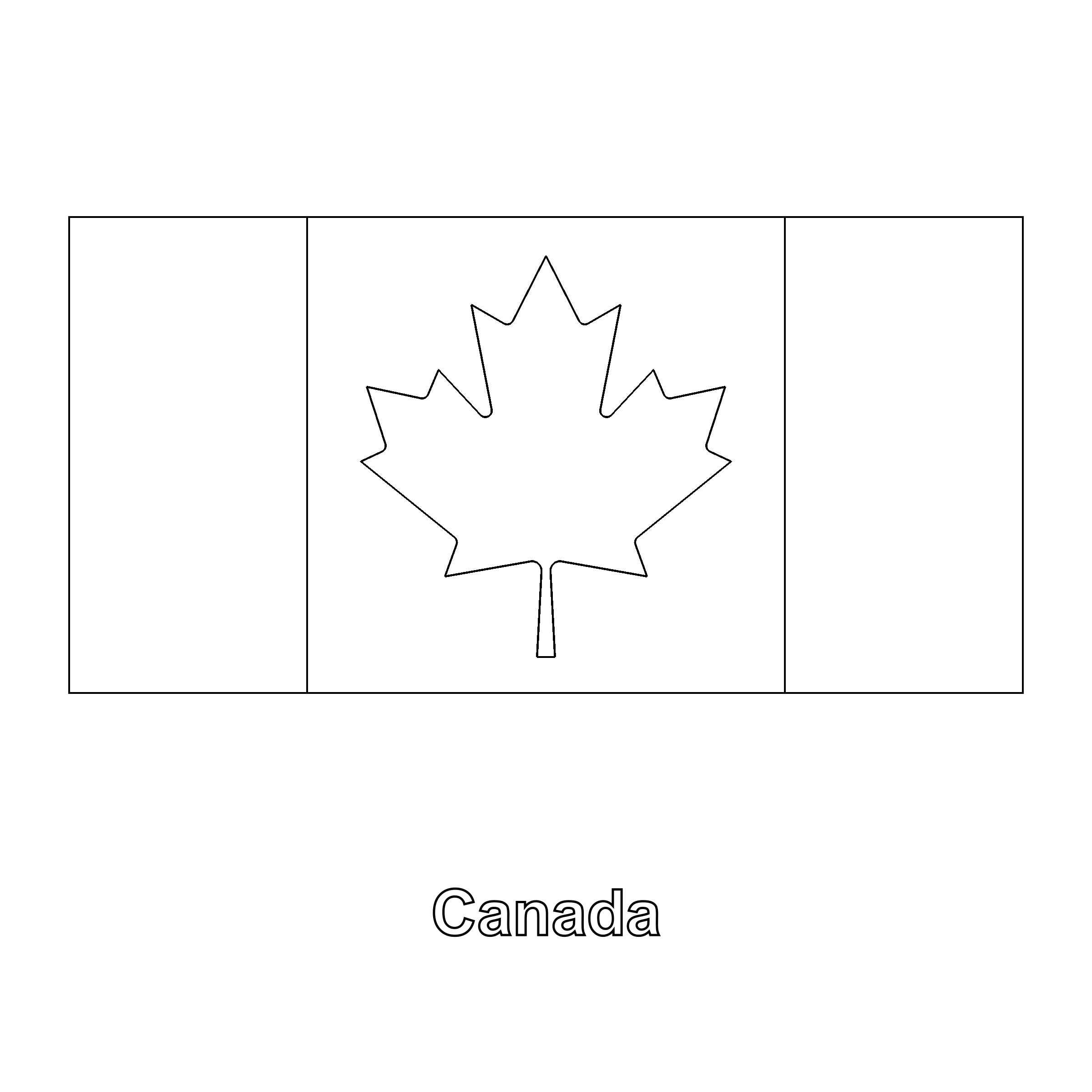 Canada Flag Coloring Page