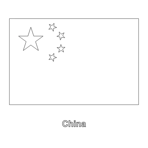 China Flag Coloring Page