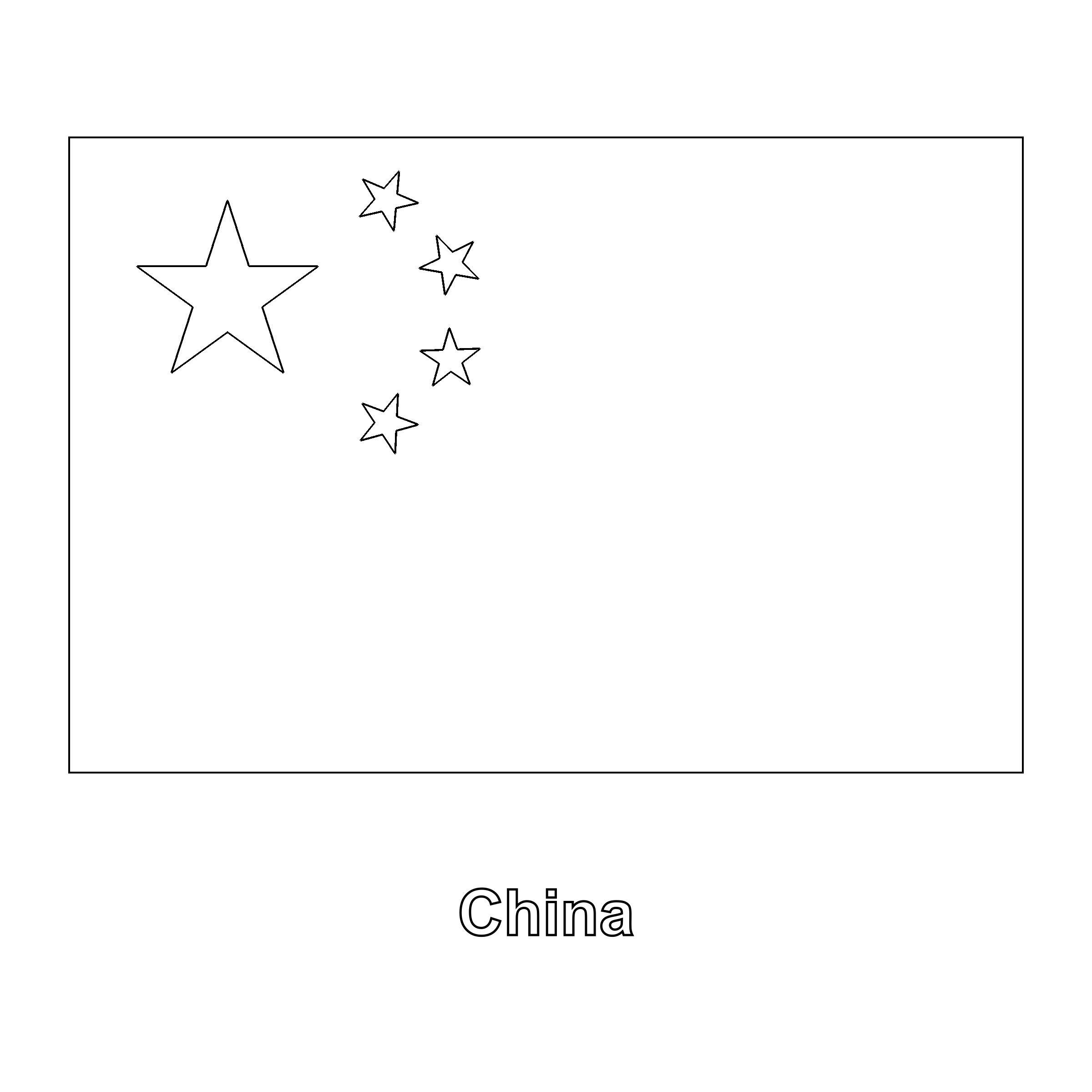 China Flag Coloring Page