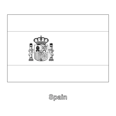 Spain Flag Coloring Page