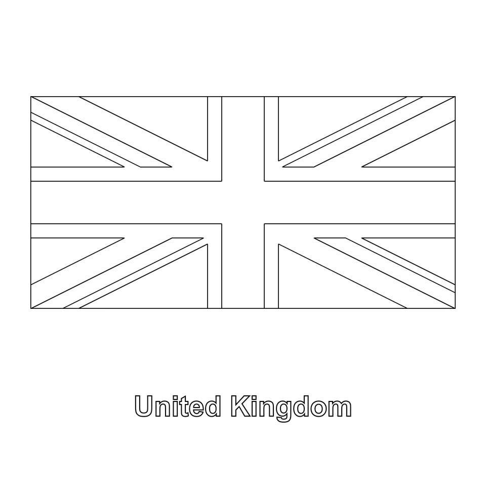 United Kingdom Flag Coloring Page