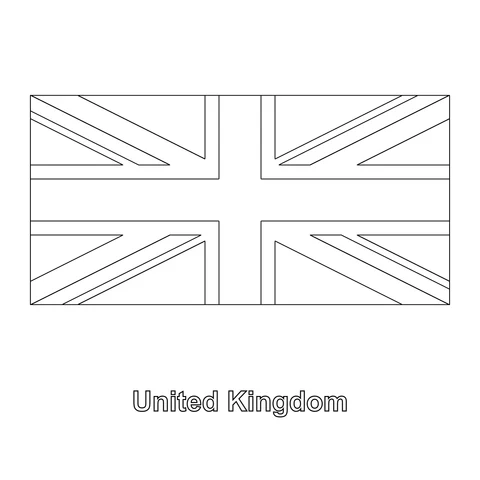 United Kingdom Flag Coloring Page