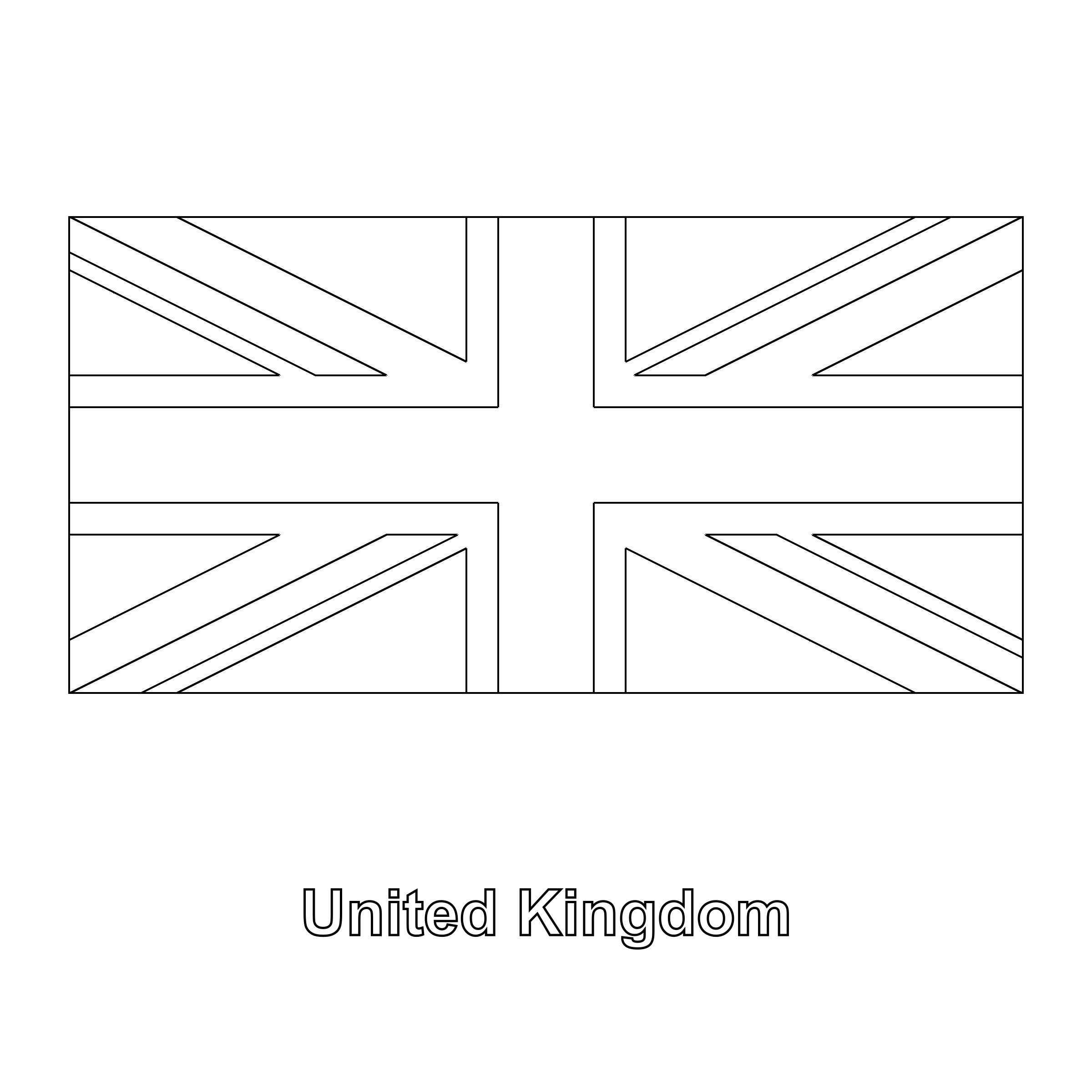 United Kingdom Flag Coloring Page