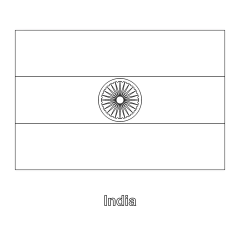India Flag Coloring Page