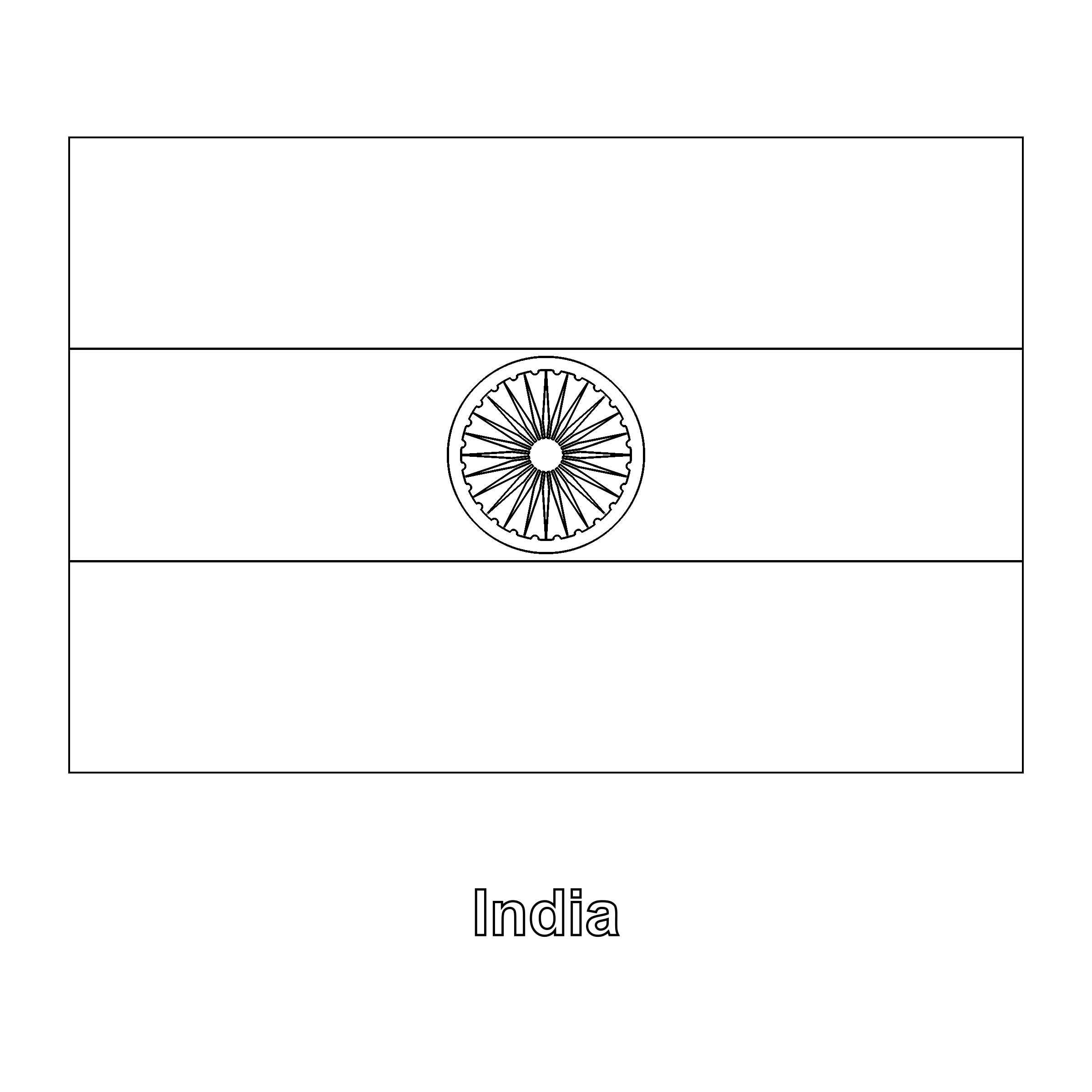India Flag Coloring Page