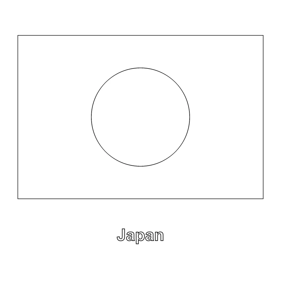 Japan Flag Coloring Page